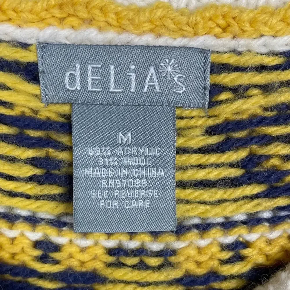 Vintage 90s Delia’s Boatneck Fair Isle Sweater Sz M